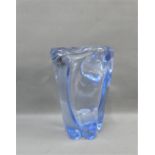 Whitefriars blue art glass vase, 19 cm