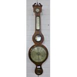 19th century mahogany and inlaid five dial banjo barometer, the silvered dial inscribed Tochetti,