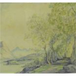 Hester Frood, (1882 - 1971) 'The Coastline from Raasay' Mixed Media Signed and dated 1949, in a