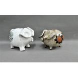 Two Briglin studio pottery 'Pig' money banks, (2)