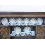 Booths 'Dragon' pattern blue and white tea set (a lot)