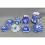 Quantity of Wedgwood Jasper ware to include jugs, trinket jars etc., (a lot)