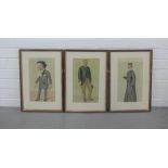 Collection of eight Vanity Fair Spy Cartoon coloured prints, 19 x 32 cm, (8)