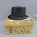 Vintage Christie & Co top hat with box