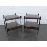 Pair of two tier side tables with single drawer, 60 x 48 cm, (2)