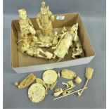 Quantity of early 20th Century Japanese Okimono ivory figures (all a/f)