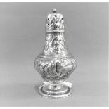 Victorian silver sugar castor, London 1889, 12cm high