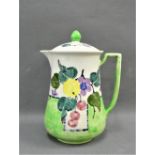 Mak Merry hand painted Scottish pottery coffee pot, with printed back stamps, 19 cm