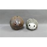 Two Briglin studio pottery 'Hedgehog' money banks, (2)