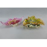 Murano style art glass bowls (2)