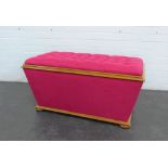 Upholstered Ottoman on bun feet, 44 x 88 cm