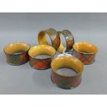 Collection of six tartan ware napkin rings to include two McFarlane and four McLean, (6)