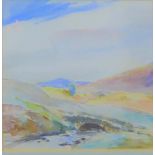 J.K. Maxton 'River Landscape' Watercolour Signed, in a glazed frame, 34 x 18 cm