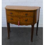 Whytock and Reid burrwood chest, with two drawers, shaped apron and cabriole legs with pad feat,