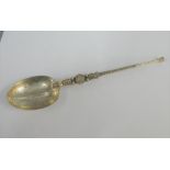 Edwardian silver Anointing Spoon, Birmingham 1910, 22cm long