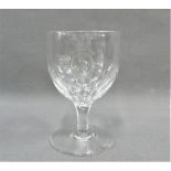 Royal Yacht Osborne etched glass (chips to the foot rim), 12 cm high