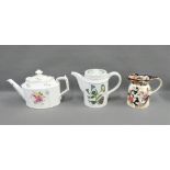 Mason's Mandalay jug, a Portmeirion 'Botanic Garden' teapot and a Royal Crown Derby teapot, (3)