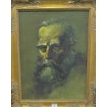 Salvador Cabrera 'Bearded Gent' Oil-on-Canvas Signed and dated '77, in an ornate gilt wood frame, 43