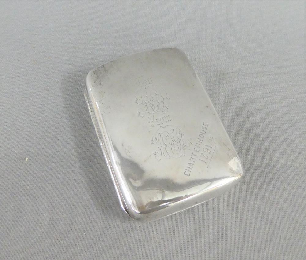 Victorian silver cigarette box, Birmingham 1891, 8cm