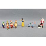 Snow White and the Seven Dwarfs and others, a collection of metal figures, (a lot)