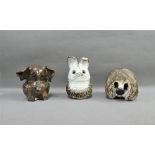Three Briglin Studio pottery animal money banks to include an Elephant, Rabbit and a Sheep, (3)