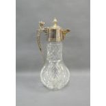 Epns mounted cut glass claret jug, 30 cm high