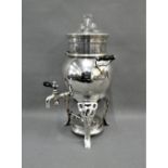 Epns urn with a glass domed lid, 35 cm high