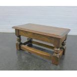 Oak footstool, 30 x 60 cm