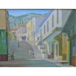 Sam McHarg 'In the Plaka - Athens' Oil-on-Board Signed and framed, 60 x 45 cm