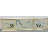 Tyrus Wong - a collection of six coloured prints, all framed in various sizes, largest 30 x 70cm, (