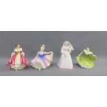 Royal Doulton figures to include 'The Bride' HN2166, 'Dancing Years', 'Lynne HN2329 and 'Southern
