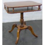 Mahogany two tier side table with quadruped legs, 55 x 52cm