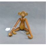 Kay Bojesen style wooden monkey, 22cm