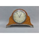 Early 20th century mahogany cased mantle clock ,the silvered dial engraved Whytock, Dundee, with
