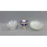 Collection of cut glass bowls and plates, together with a Bohemian glass pedestal bowl, (10)