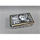 Hungarian Hollohaza black and white porcelain box and cover, 14cm