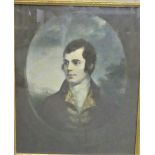 Robert Burns Oleograph in a glazed frame, 44 x 55cm