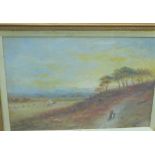 J. Lambe Indistinctly signed 'A Distant View of Edinburgh' Oil-on-Canvas Board' Signed, in a
