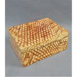 Faux snakeskin patterned box and cover, 18 x 14cm