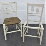 White painted Sussex style side chair and another similar, 86 x 44cm (2)