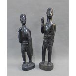 Pair of carved African hardwood figures, tallest 26cm, (2)