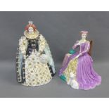z 60Two Royal Worcester limited edition porcelain figures to include 'Queen Elizabeth I', numbered