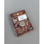 Tortoiseshell and mother of pearl inlaid Visiting Card case, 10cm
