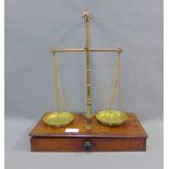 Set of 19th century mahogany and brass scales