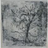 Watt 'Lilliies' Mono print Signed in pencil and dated 1991, in a glazed frame, 24 x 25cm