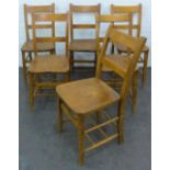 Set of six oak ladder back chairs, 83 x 36cm (6)