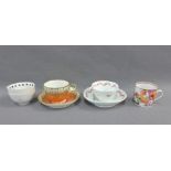 Collection of English tea bowls and a saucer to include Newhall etc., together with a Worcester