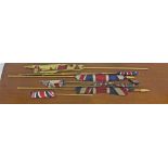 Collection of vintage flags of various sizes to include a lion rampant and union jacks, (a lot)