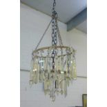 Chandelier with clear glass drops, 25cm