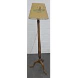 Mahogany standard lamp with shade, 148cm